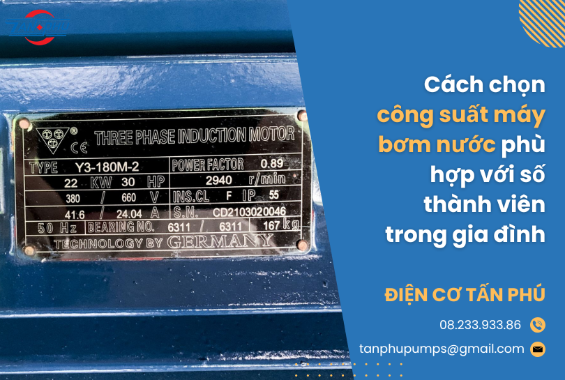 Cách chọn công suất máy bơm nước phù hợp với số thành viên trong gia đình