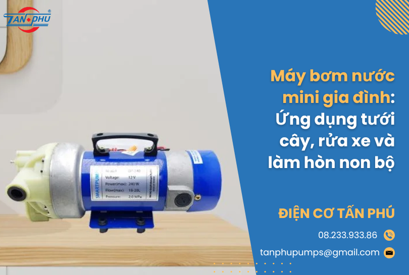 Máy bơm nước mini gia đình: Ứng dụng tưới cây, rửa xe và làm hòn non bộ