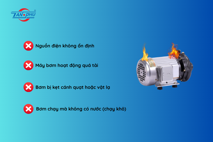 máy bơm bị cháy