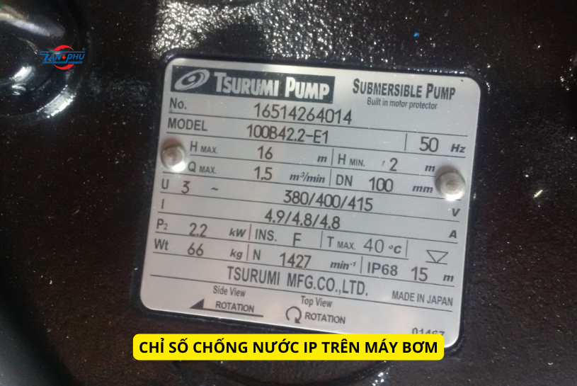 chỉ số ip máy bơm nước